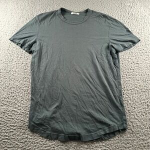 Buck Mason T-Shirt Mens S Crew Neck Short Sleeve Curved Hem Dark Green Casual